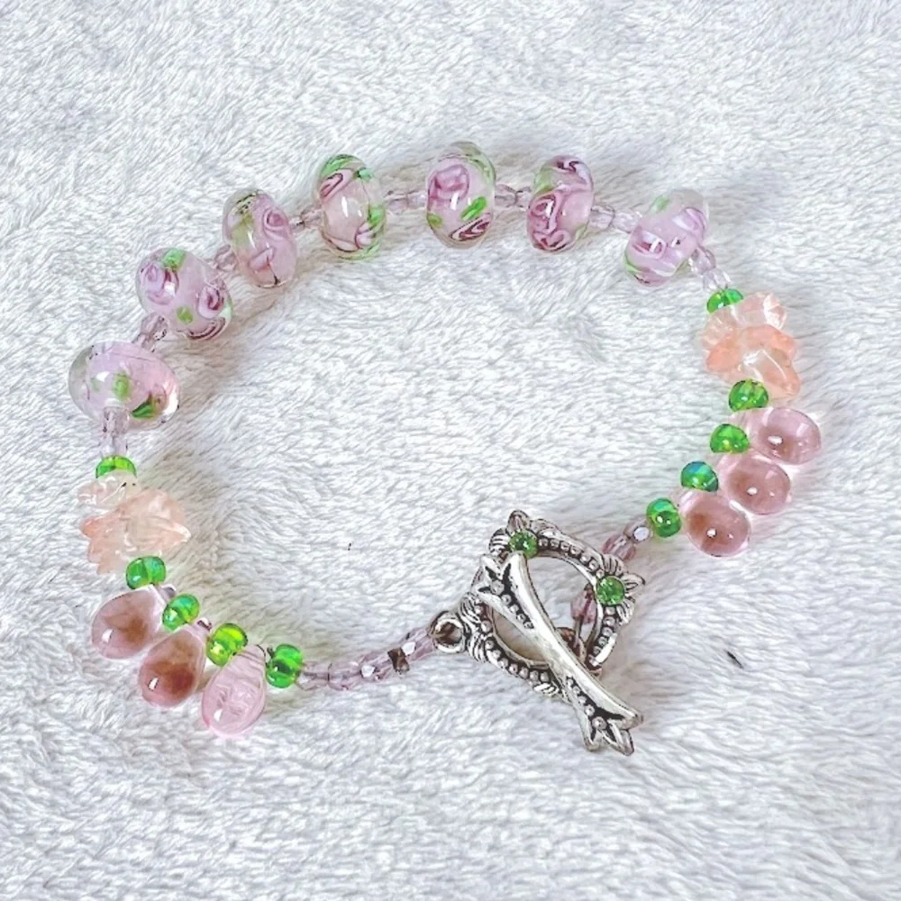 Pink & Green Quartz & Teardrop Bracelet 🎉2X Host Pick🎉 - Picture 5 of 7